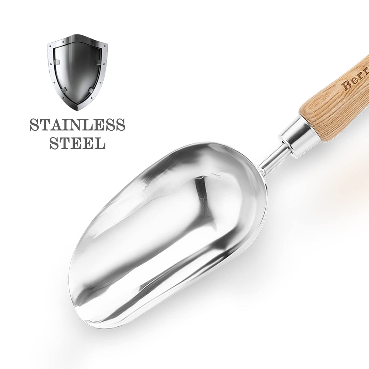 Berry&Bird garden stainless-steel-blade demonstrates rust resistance and easy cleaning for tough tasks