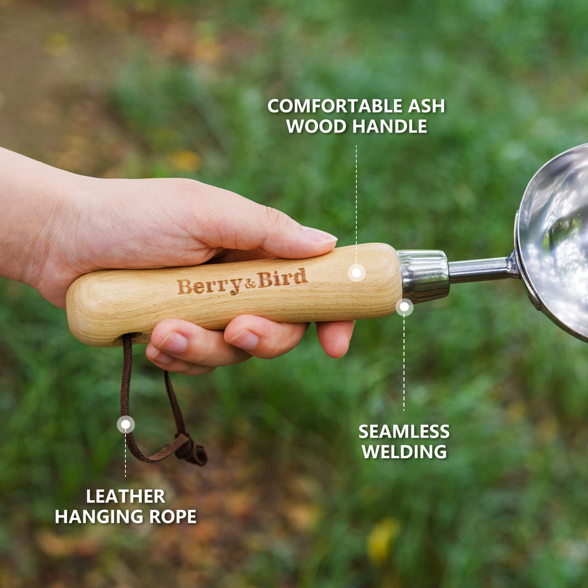 Berry&Bird garden transplanting-spade supports precise digging and seedling placement