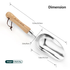 Berry&Bird garden wooden-handle-trowel offers comfortable grip during planting and transplanting
