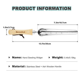 Berry&Bird blade with depth marks enables consistent planting depth.