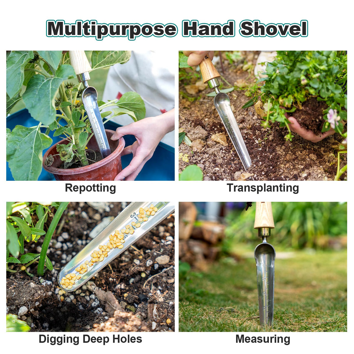 Berry&Bird measuring scale aids quick depth checks for planting.