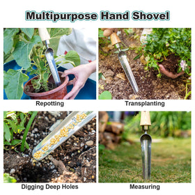 Berry&Bird measuring scale aids quick depth checks for planting.