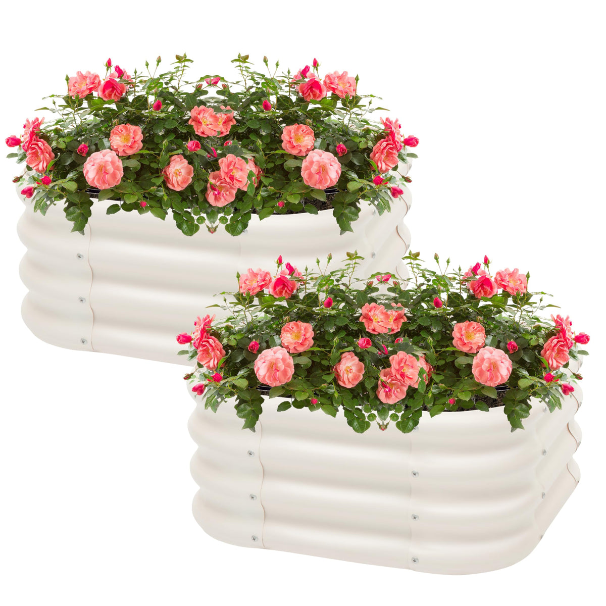 Besebay 2-pack galvanized raised garden bed assembly for quick outdoor setup
