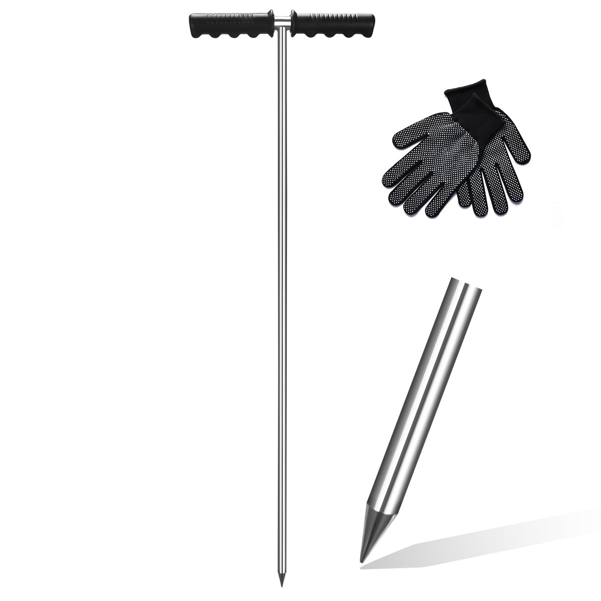 Beseetop soil probe rod assembled, sturdy tool for demanding soil probing