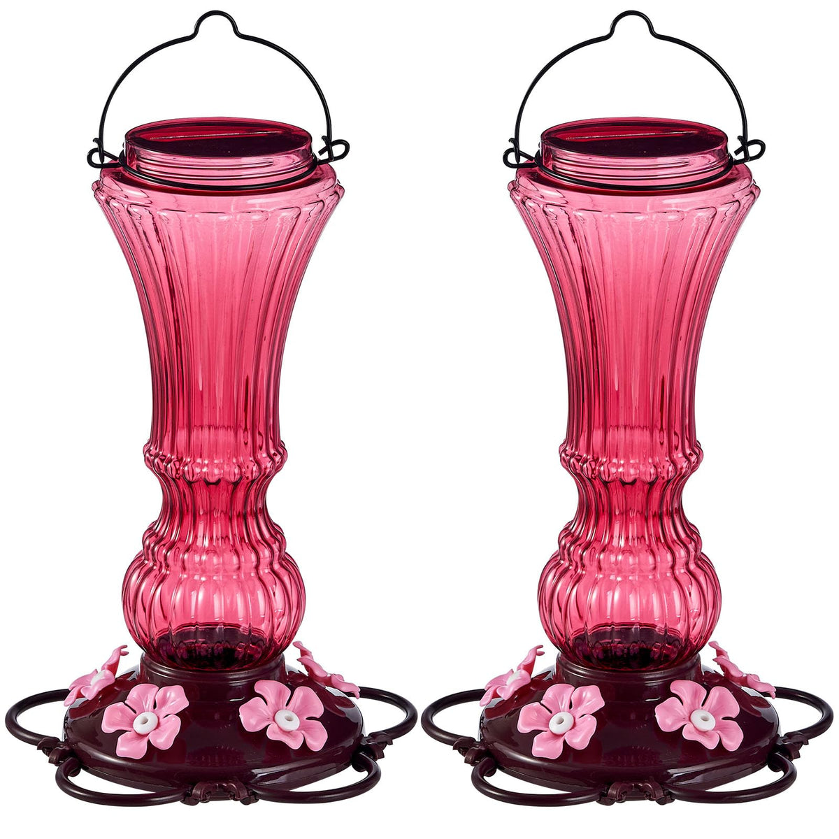 Beserie hummingbird feeder with wide-mouth bottle for easy filling and spill-free refills.