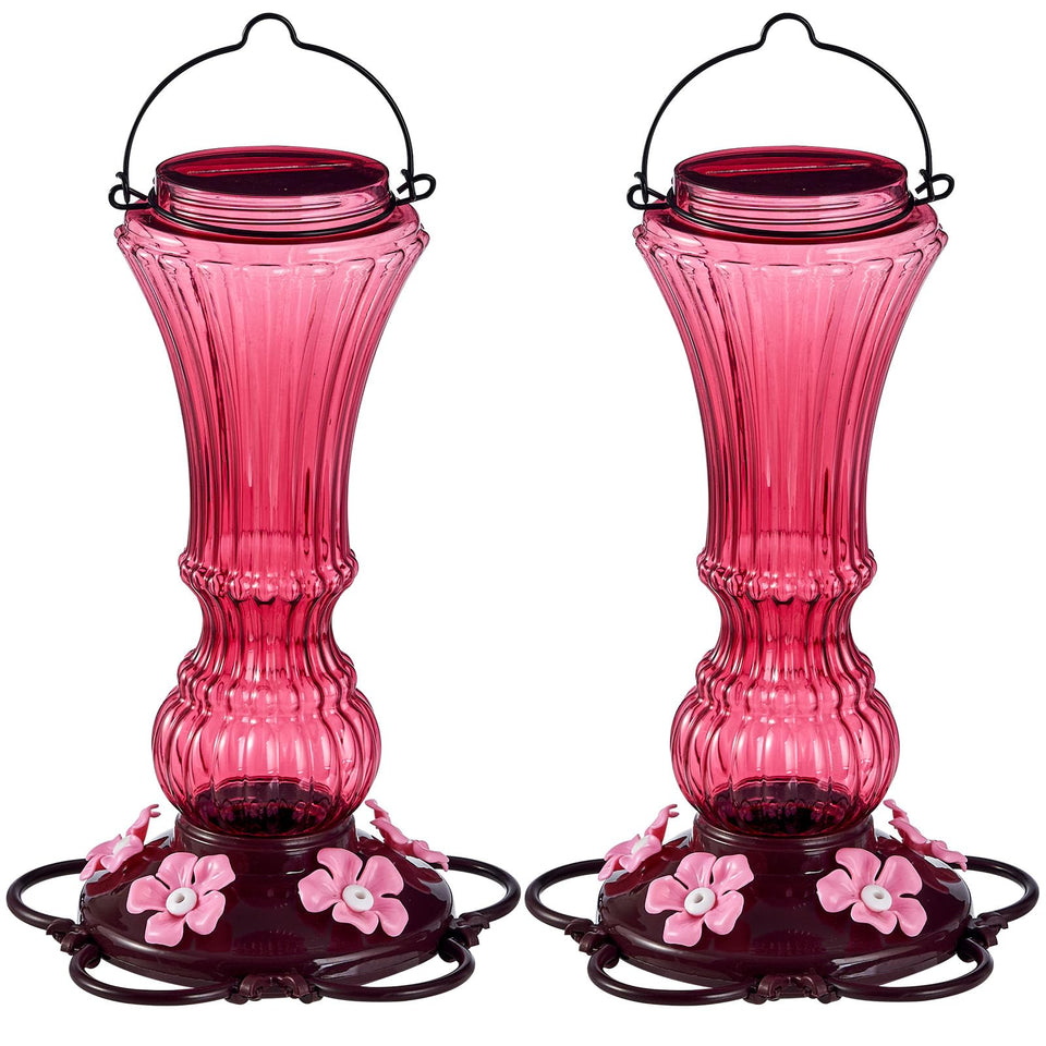Beserie hummingbird feeder with wide-mouth bottle for easy filling and spill-free refills.