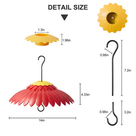 Beserie hummingbird feeder red dome attracts birds and enhances garden color