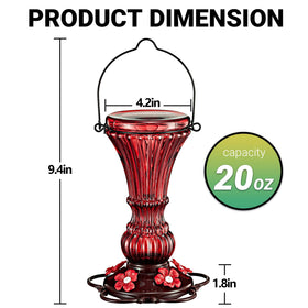Beserie leak-proof base on glass hummingbird feeder minimizes spills.