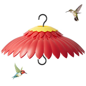 Beserie Squirrel Baffle rain dome covers the feeder, helping nectar stay fresh