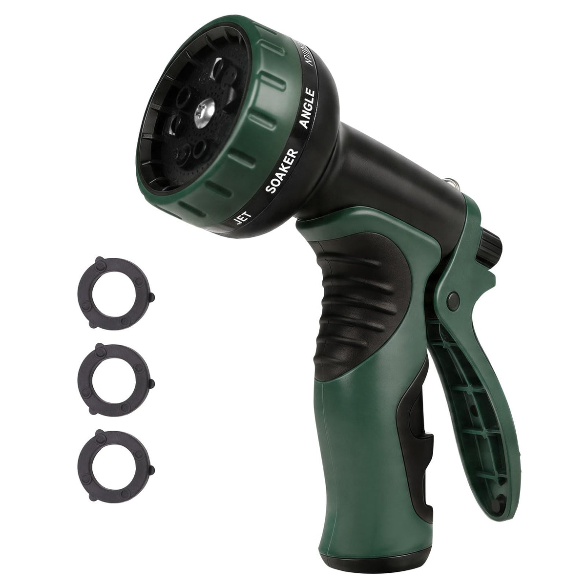 Besiter garden hose nozzle with soft shower for delicate watering and pet rinsing.