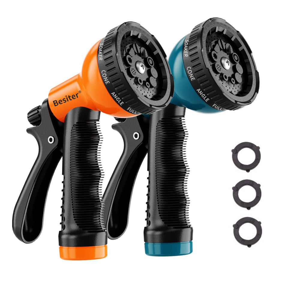 Besiter garden hose nozzle sprayer two-pack for versatile watering tasks