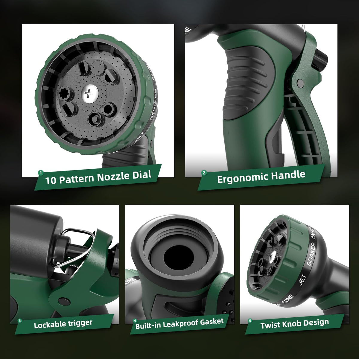 Besiter garden hose nozzle wide mist for broad coverage and efficient watering.