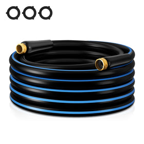 Besiter heavy-duty garden hose coiled for easy storage and setup.