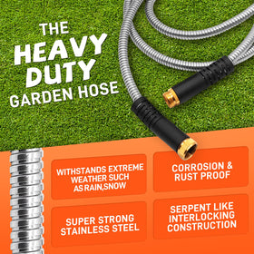 Besiter heavy-duty metal hose with secure connectors withstands high pressure