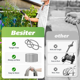 Besiter hose used as RV water supply link for portable outdoor showers