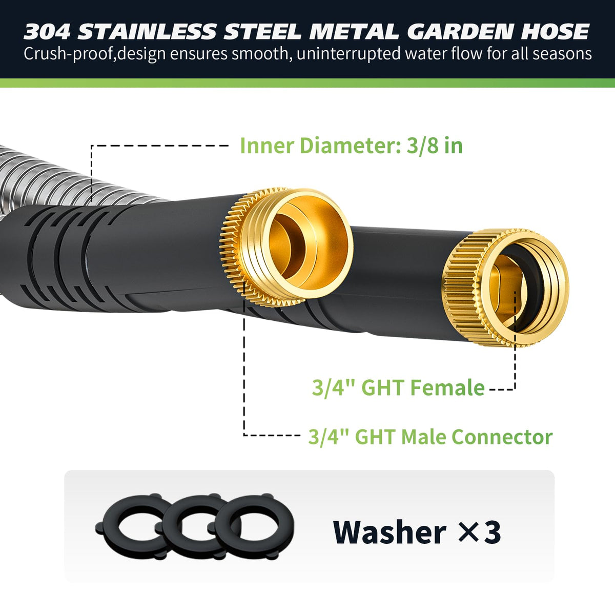 Besiter stainless-steel braided hose demonstrates flexible, tangle-free operation