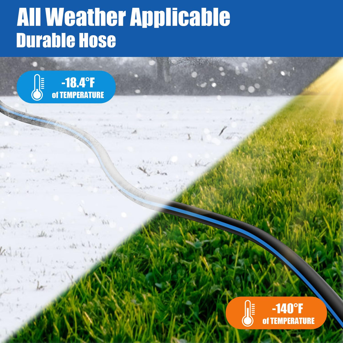 Besiter weather-ready hose in garden delivering reliable water flow