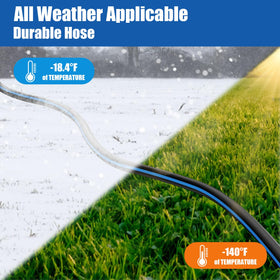 Besiter weather-ready hose in garden delivering reliable water flow