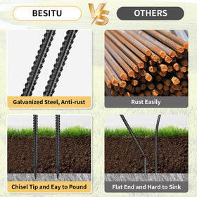 Besitu galvanized steel rebar is malleable and rust-resistant for outdoor projects.