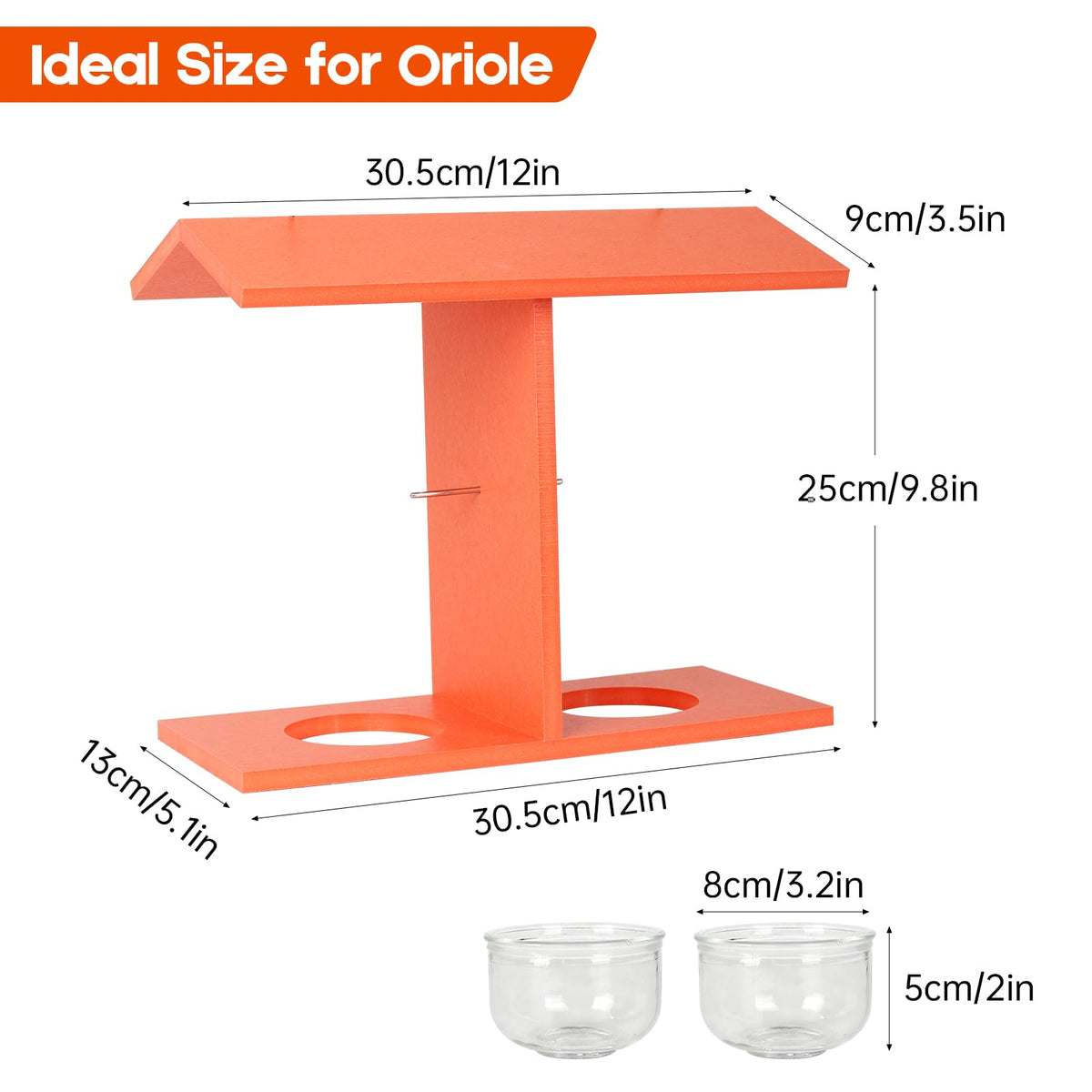 Beslands Oriole Feeders easy-clean design with removable jelly cups supports quick maintenance.