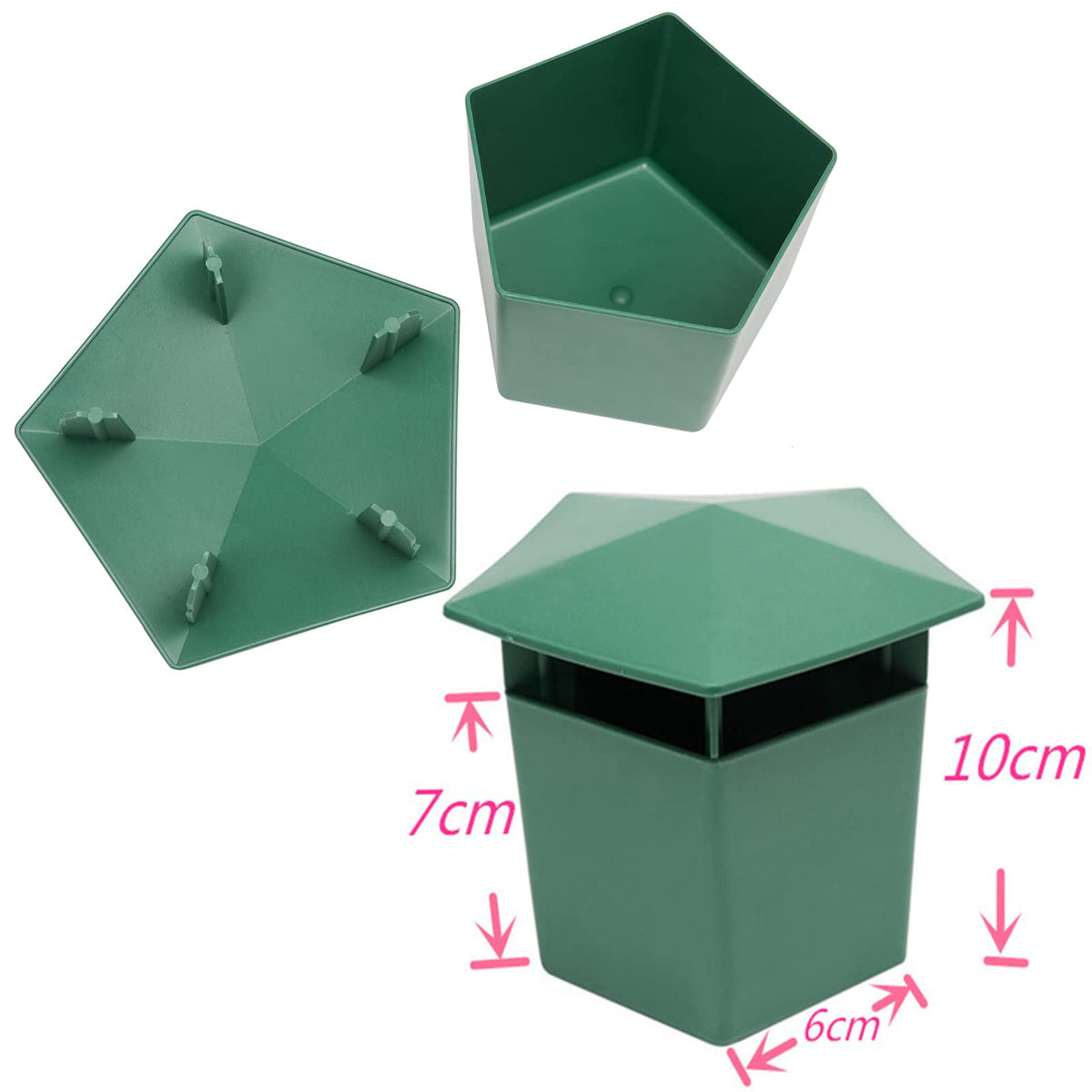 Beslands plastic box green top view showing stackable design