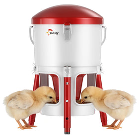 Besly chick feeder anti-spill lip helps reduce waste for chicks 0-8 weeks.