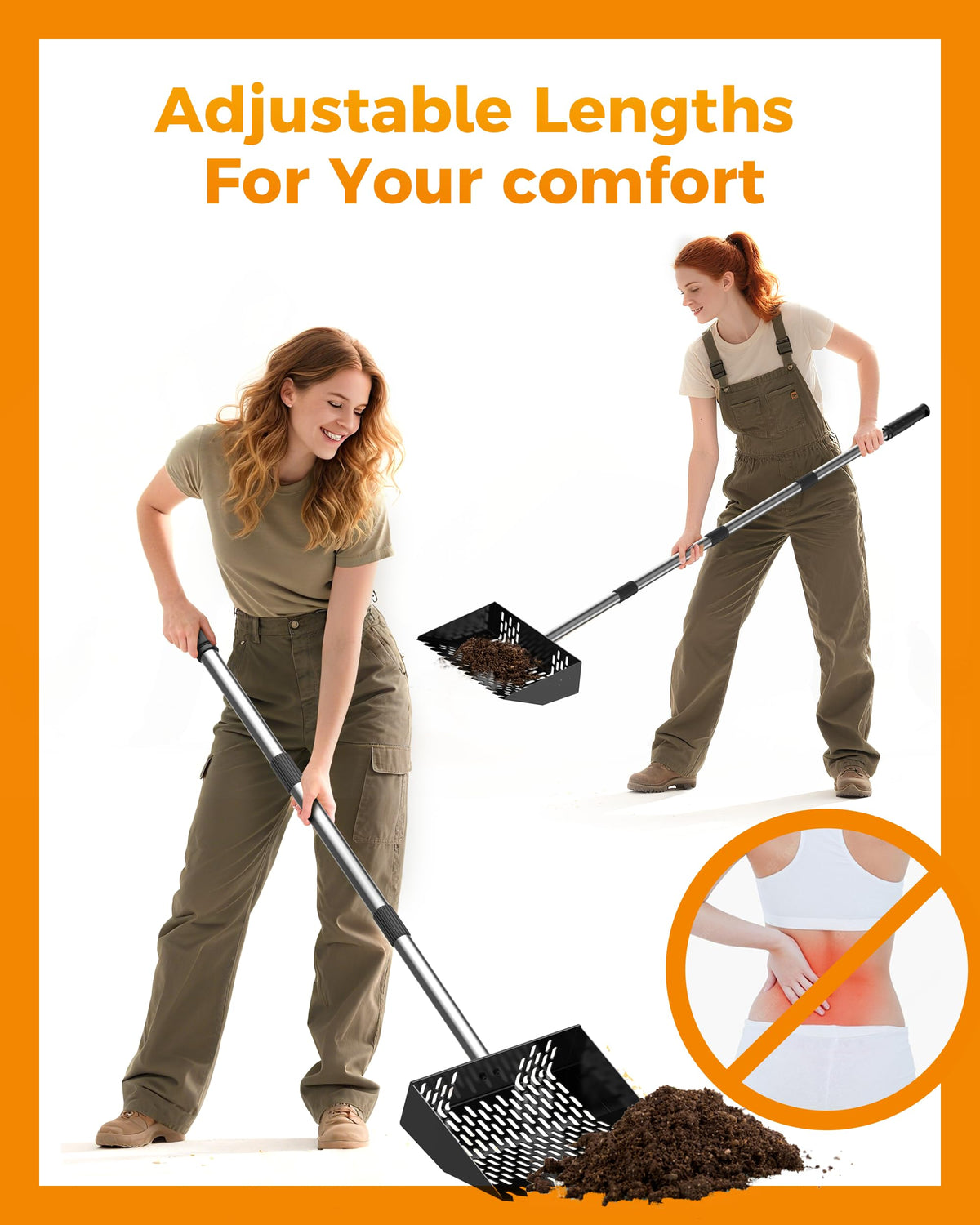 Besly detachable three-section handle enables compact storage after use.