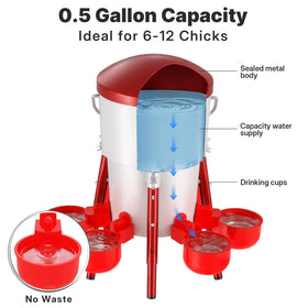 Besly waterer cups assembly showing auto-fill capability for consistent hydration.
