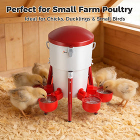 Besly waterer transparent barrel allows quick water level visibility.