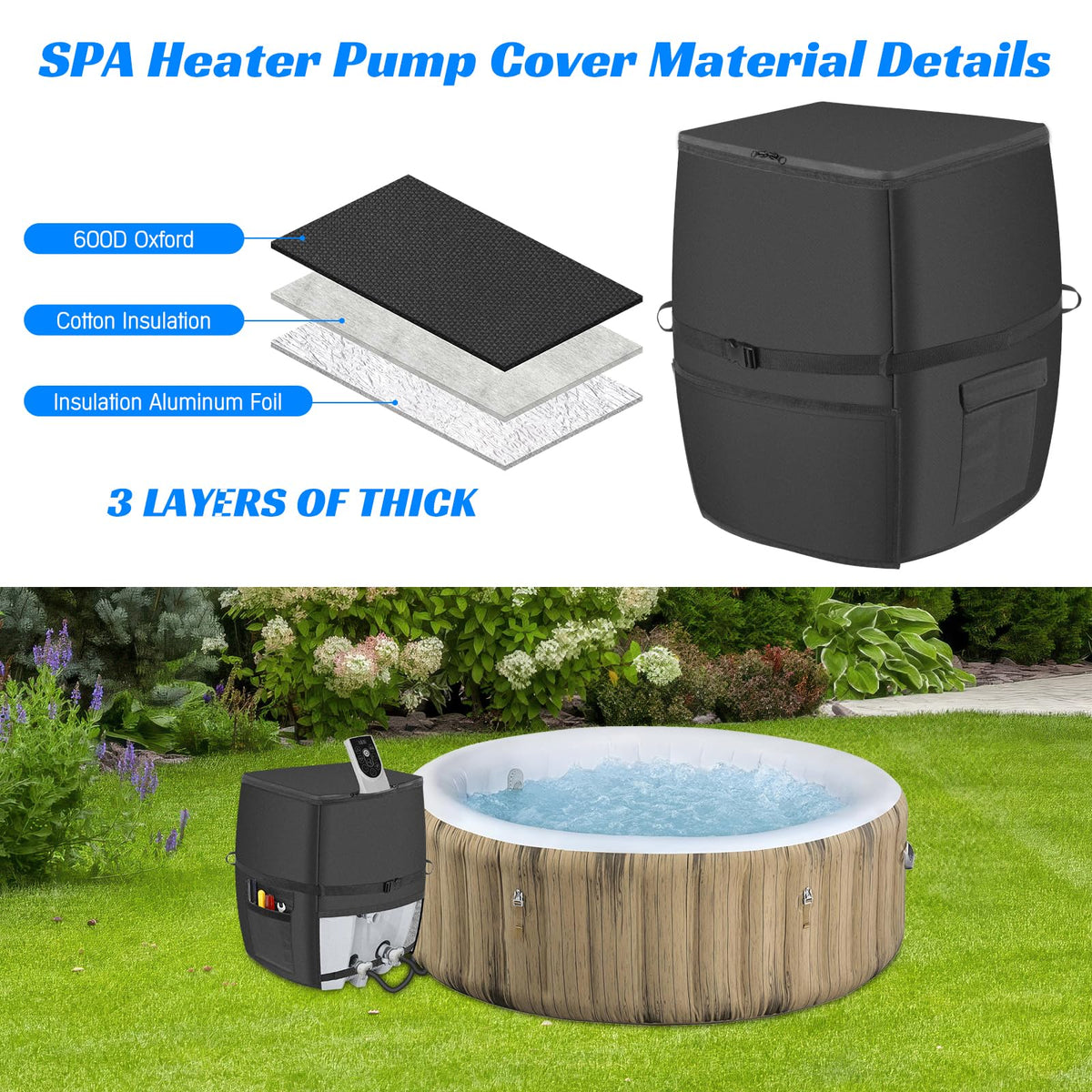 Bespeur outdoor-protection shields the heater from rain and sun