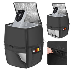 Bespeur hot tub heater cover shows fabric-insulation for all-weather protection