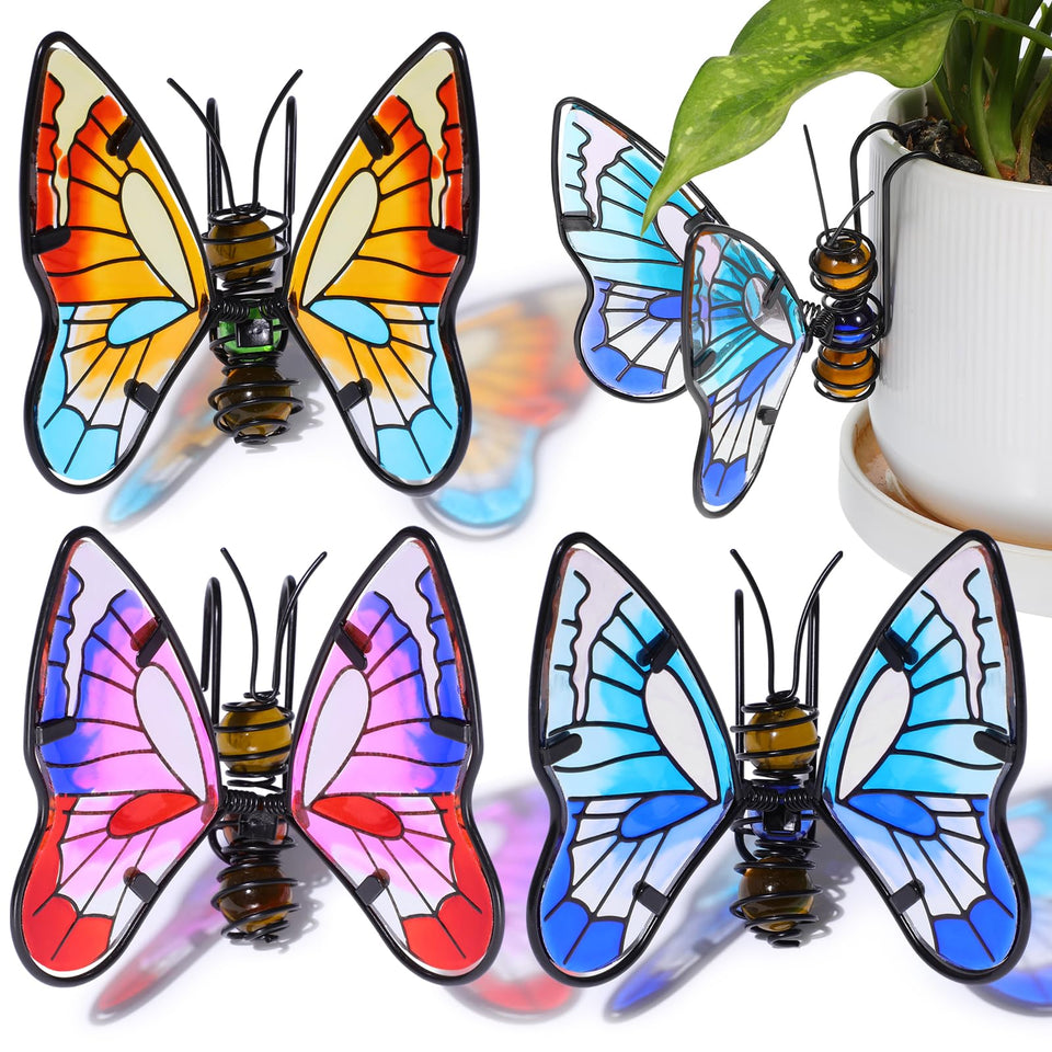BESPORTBLE butterfly decorations on pot rim for a vibrant spring display