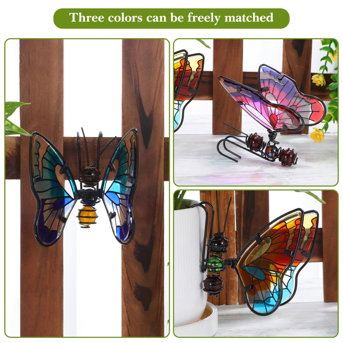 BESPORTBLE pack of three butterfly pot hangers for gifting