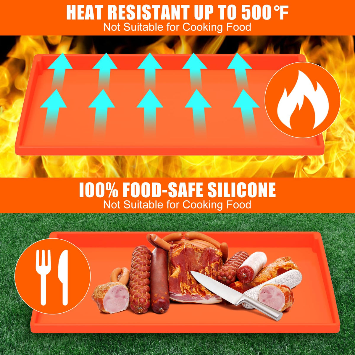 BESSIO easy-clean silicone mat cleans with soap and water or dishwasher