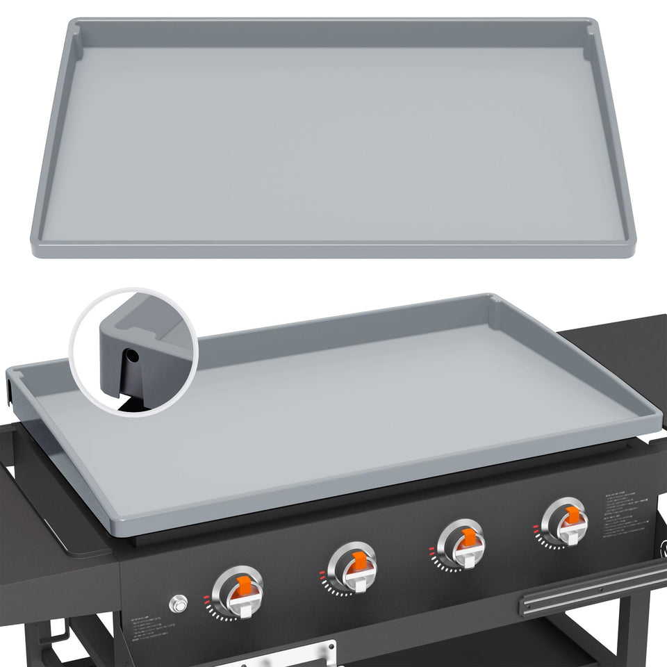 BESSIO silicone griddle mat cover for 36-inch Blackstone; snug all-season protection.