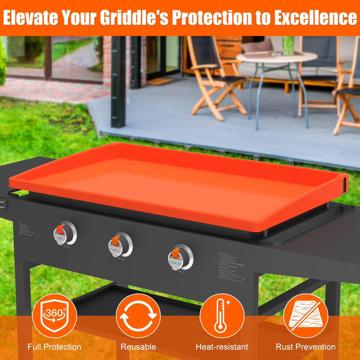 Mat protects Blackstone surface from dust and debris during storage.