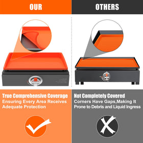 BESSIO mat demonstrates full coverage across griddle corners for protection