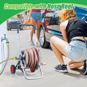 Bessny durable stainless steel hose with two female connectors for versatile connections