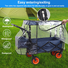 Bessny windproof UV canopy provides sun protection.