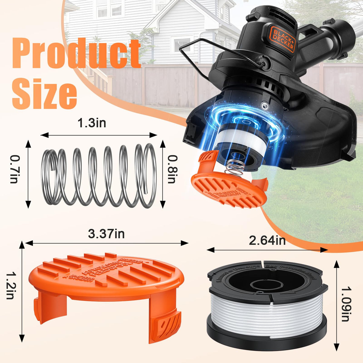 Bessport cap cover included for quick spool replacement