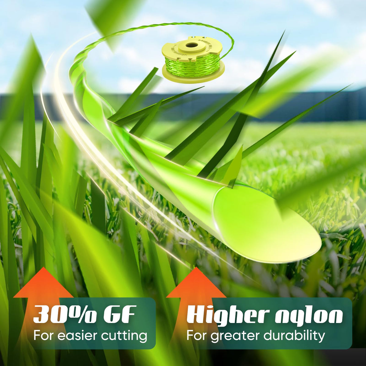 0.08-inch diameter spiral trimmer line for durability and flexibility