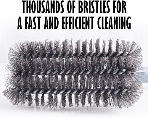 BEST 18-inch grill brush handle grip ensuring safe distance during scrubbing