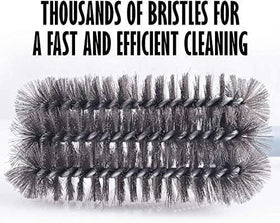 BEST 18-inch grill brush handle grip ensuring safe distance during scrubbing