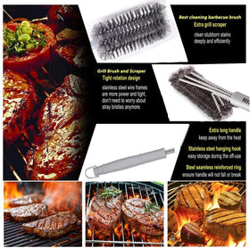 BEST 18-inch grill brush safety distance keeping hands away during use