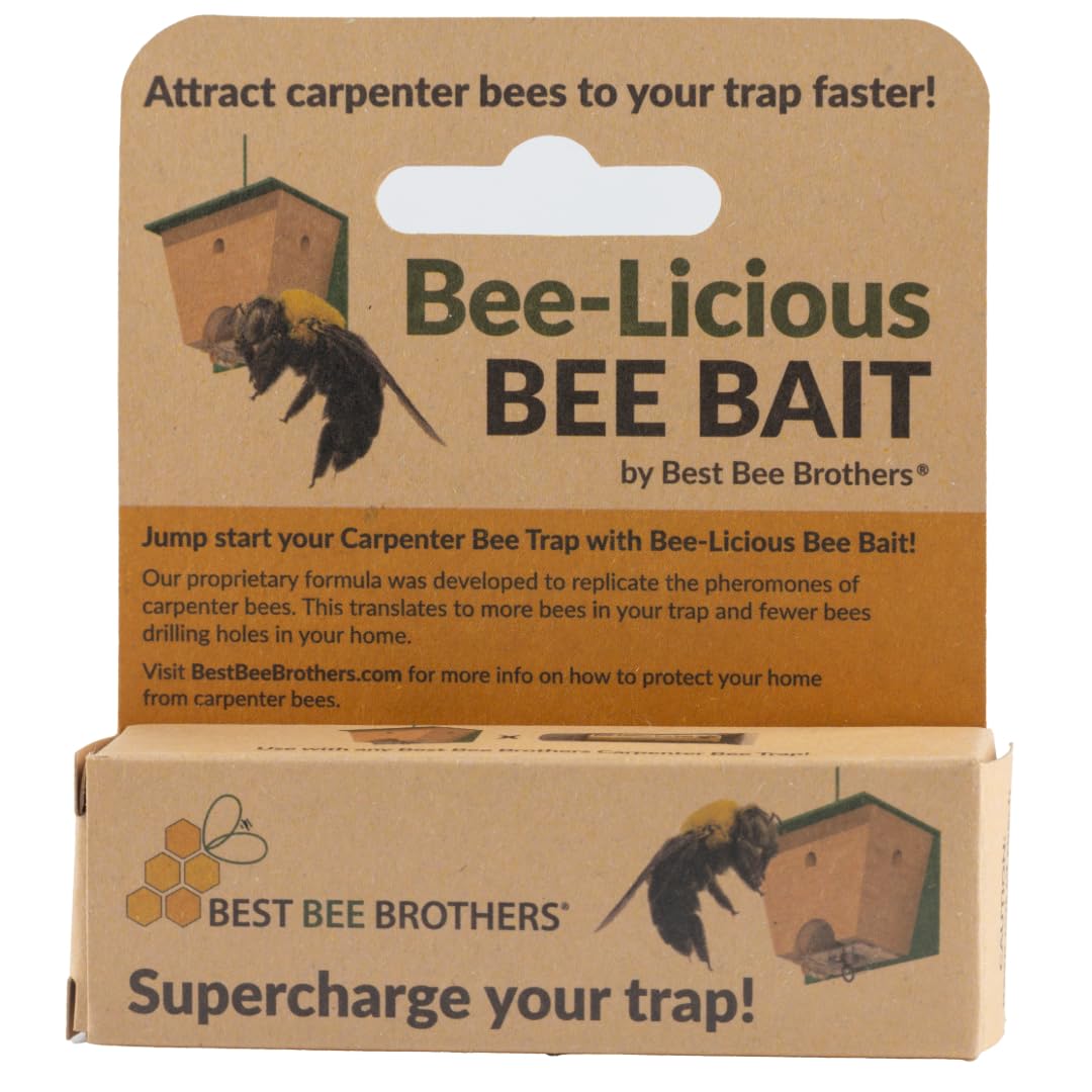 Best Bee Brothers Bee-Licious bait squeeze-tube ready for quick, targeted carpenter bee attraction to traps.