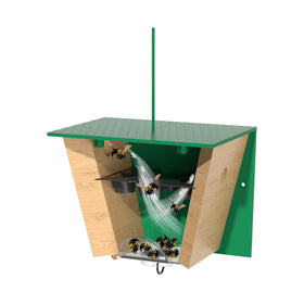 Best Bee Brothers Turbo Trap 2.0 outdoor setup disperses bees around perimeter.