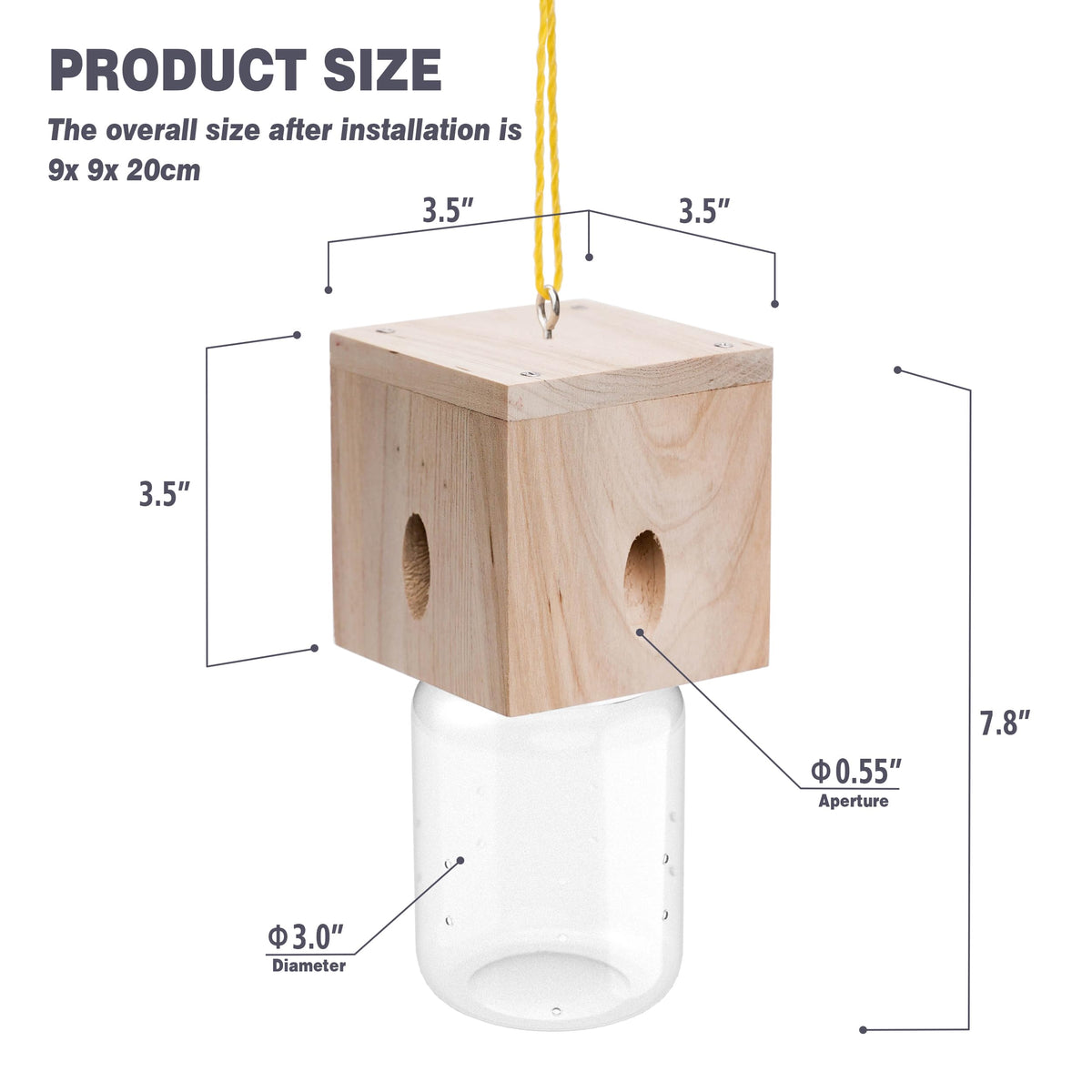 Best Bee Trap easy relocation for repositioning as needed.