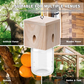 Best Bee Trap hangs 5–7 ft high in sunny spots for bee activity.
