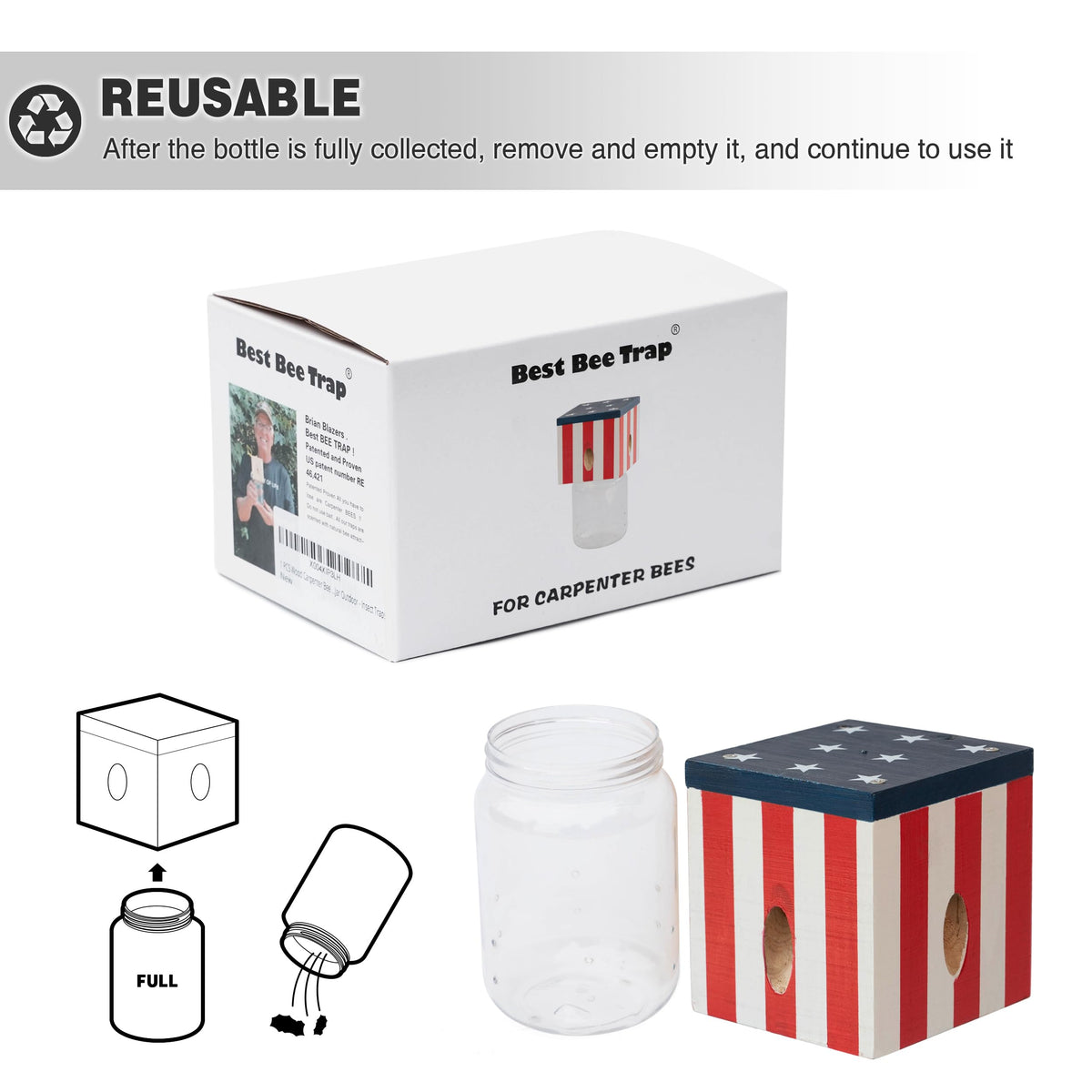 Best Bee Trap easy-to-hang loop enables quick outdoor setup