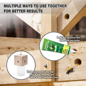Best Bee Trap uses pheromone attractants to lure carpenter bees into the trap.
